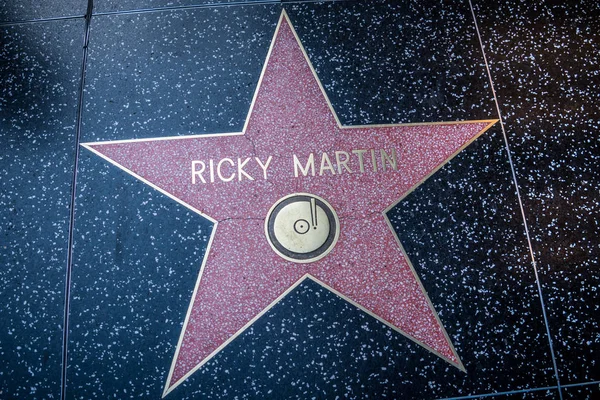 Oct 2017 Los Ángeles Estrella Ricky Martin Paseo Fama Hollywood — Foto de Stock