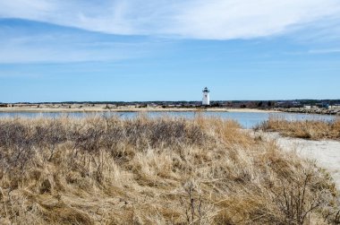 Edgartown deniz feneri, Martha'nın üzüm Massachusetts - geniş açılı görünüş.