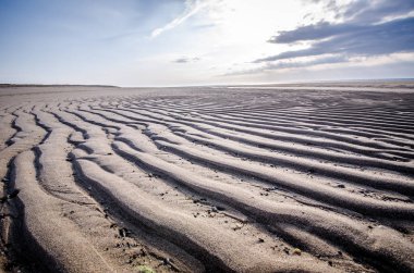 Güzel kum dalgaların ve saf ırk noktası plajda, Cape Cod Milli Seashore gece karanlığında dalgalar