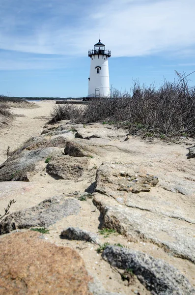 Phare Edgartown Sur Martha Vineyard Dans Massachusetts Vue Grand Angle — Photo