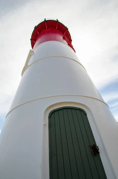 Farol Nauset Vista Única Olhando Para Luz Histórica — Fotografia de Stock