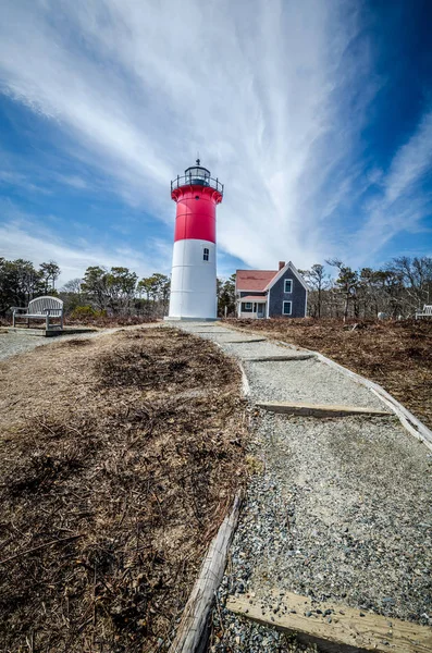 Nauset Παραλία Light House Είναι Ένα Ανακαινισμένο Φάρο Για Cape — Φωτογραφία Αρχείου