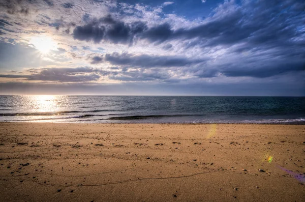 Tramonto Sulla Spiaggia Liguetown Cape Cod Lungo Spiaggia Del National — Foto Stock