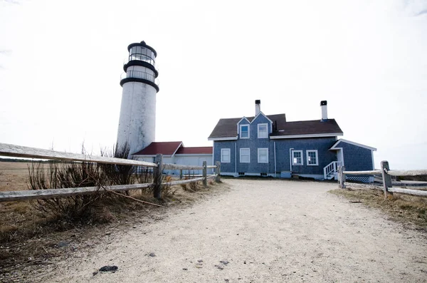 Faro Highland Cape Cod Día Primavera Condado Barnstable Massachusetts — Foto de Stock