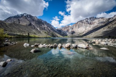 Convict Lake in the springtime, located off of US-395, near Mammoth Lakes California in the eastern Sierra Nevada mountains, Inyo National Forest. clipart