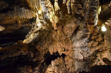 Inside the Luray Caverns caves underground in Virigina Shenendoah Valley clipart
