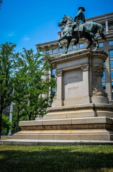 Juillet 2017 Washington Major Général Winfield Scott Hancock Statue Par — Photo