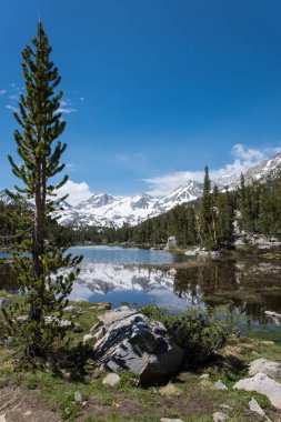 California, John Muir iz küçük Lakes Valley kalp göl Mono County boyunca Doğu Sierra Nevada dağlarında küçük dere.