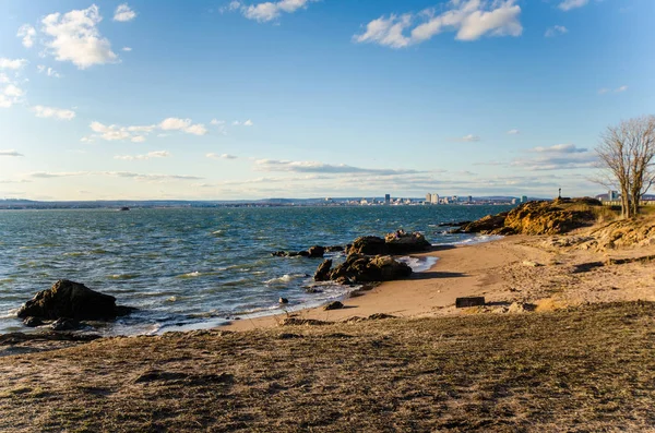 Kilátás Nyílik Long Island Sound New Haven Connecticut Mezőkövesd — Stock Fotó