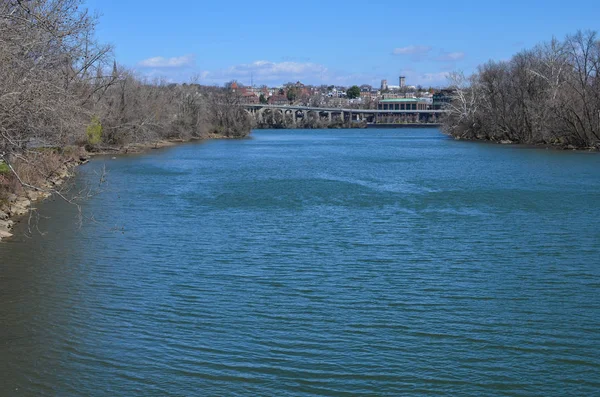 stock image View of the Potomoc River from Theodore Roosevelt Island in Georgetown Washington DC during spring