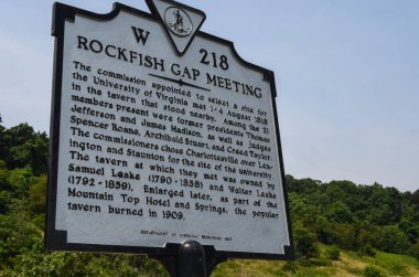 Charlottesville, Virjinya - 3 Haziran 2018: İşareti Rockfish Gap için 