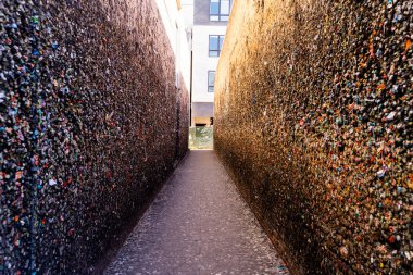 Wide angle view of the walls of Bubblegum Alley at San Luis Obis clipart