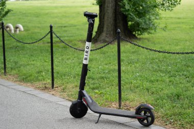 Washington, Dc - 10 Mayıs 2019: Dockless Bird marka uygulama tabanlı 