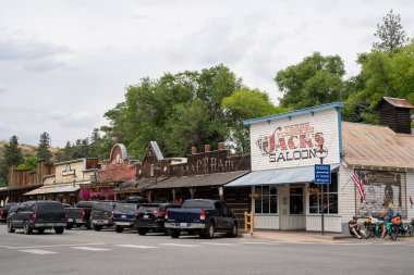 Winthrop, Washington - 5 Temmuz 2019: Win şehir merkezinin sokak görünümü