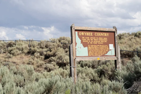 Pohled na jižní Idaho v okrese Owyhee-Interpretivní, historie — Stock fotografie