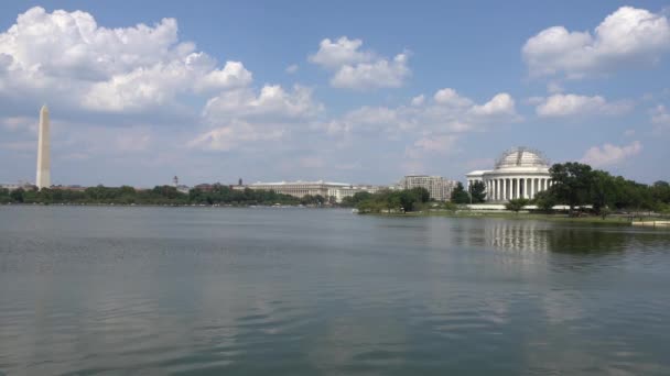 Washington Deki Gelgit Havzasının Geniş Açılı Çekimi Jefferson Anıtı Washington — Stok video