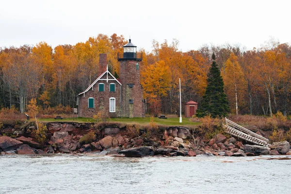 Sand Island Lighthouse in Wisconsin on Lake Superior in the Apos — Stock Photo, Image