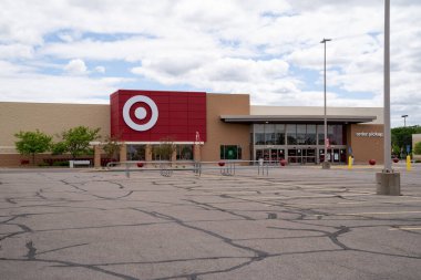 Minneapolis, Minnesota - May 29, 2020: The Crystal Target store is closed for the safety of employees and customers in anticipation of riots and looting in the death of George Floyd clipart