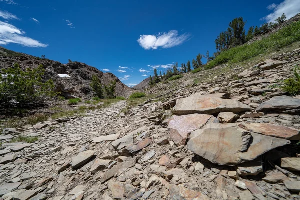 Very Rocky Trail Scree Talus Rocks Lakes Basin Loop Trail — Stock Photo, Image