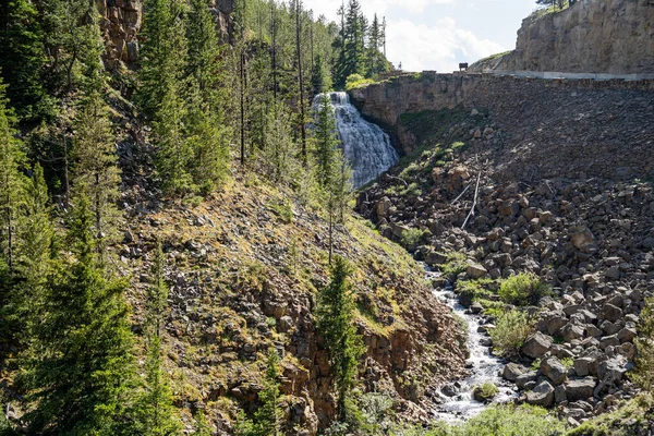 Caídas Rústicas Del Río Gibbon Parque Nacional Yellowstone — Foto de Stock