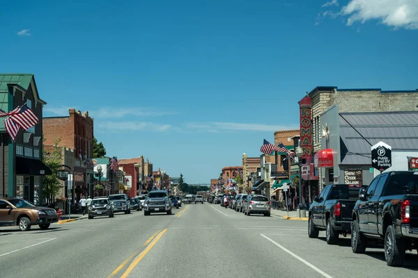 Red Lodge Montana Juli 2020 Centrala Gatorna Den Lilla Turiststaden — Stockfoto