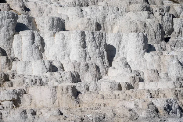 Vista Cerca Abstracta Las Terrazas Aguas Termales Minerales Mammoth Hot — Foto de Stock