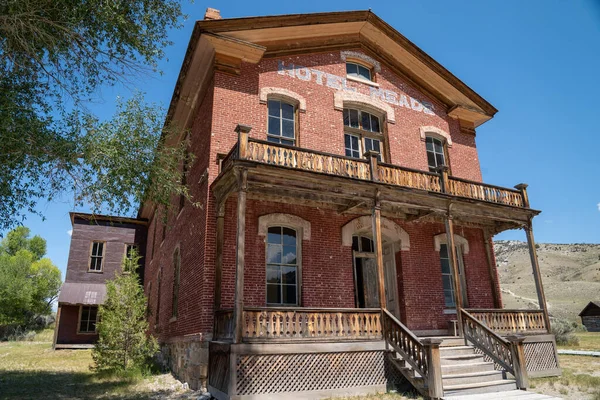 Bannack Montana Juli 2020 Buitenkant Van Het Verlaten Hotel Meade — Stockfoto