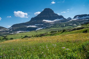 Logan Geçidi, Glacier Ulusal Parkı 'nda. Güneş Yoluna Gidiyor.