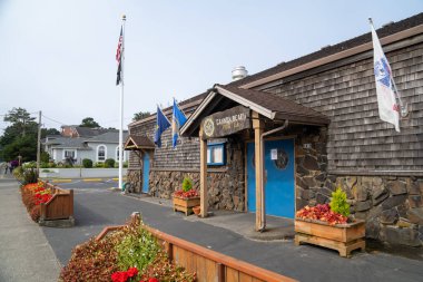 Cannon Beach, Oregon - 1 Ağustos 2020: VFW Post 'un şehir dışı görüntüsü