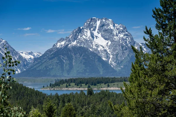 Grand Teton National Park Met Een Klein Uitzicht Jackson Lake — Stockfoto