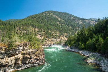 Libby, Montana yakınlarındaki Kootenai Ulusal Ormanı 'ndaki Kootenai Nehri.