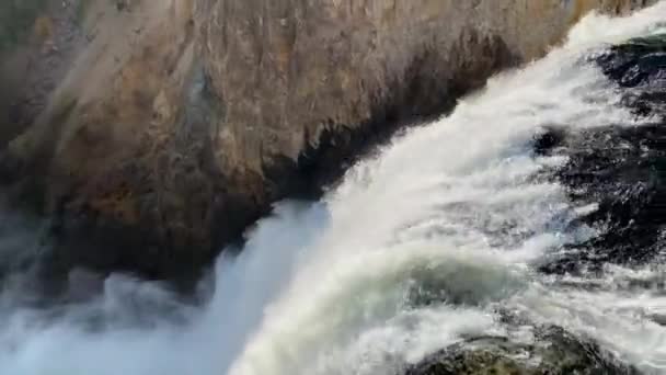 Brink Lower Falls Cascata Nel Grand Canyon Della Yellowstone — Video Stock