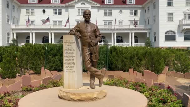 Estes Park Colorado Září 2020 Panning Shot Stanley Hotel Jak — Stock video