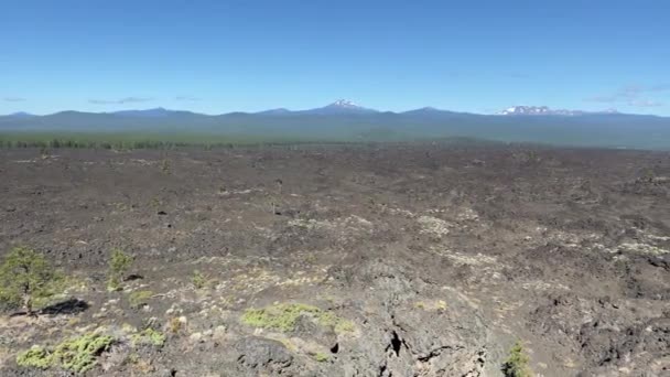 Lava Fält Vid Newberry Volcano National Monument Oregon — Stockvideo