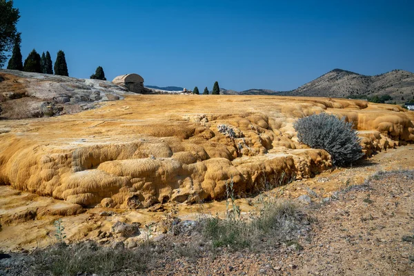 Géiser Cautivo Soda Springs Idaho Terrazas Minerales Las Aguas Termales —  Fotos de Stock