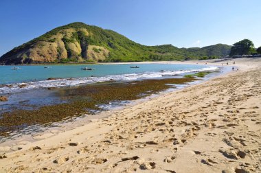 Mawun plaj Lombok. Endonezya.