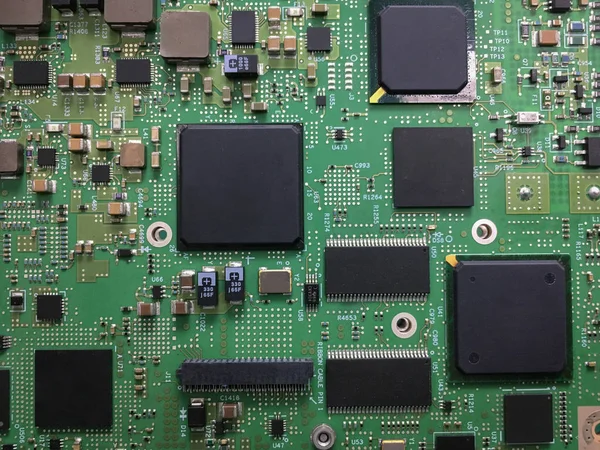 Circuit board. Electronic computer hardware technology. Motherboard digital chip. Tech science background. Integrated communication processor. Information engineering component.