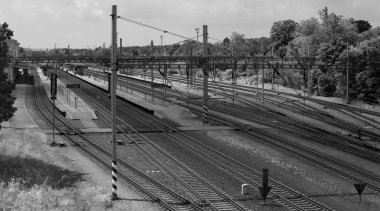 terk edilmiş Tren İstasyonu Tren olmadan Chocen Çek Cumhuriyeti