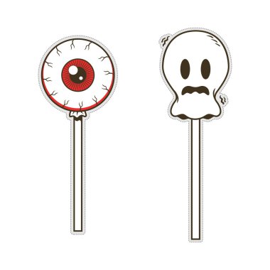 Hayalet ve göz karikatür Cadılar Bayramı şeker