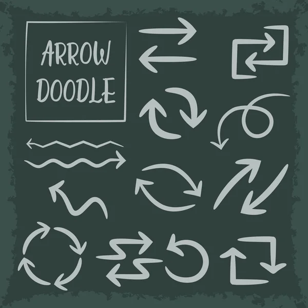 Elle çizilmiş doodle vektör okları set