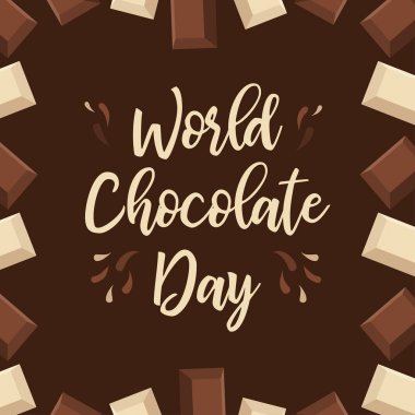 Harflerle dolu dünya çikolata günü arkaplanı