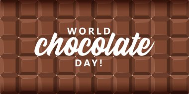 Çikolata bar duvar kağıdı afiş afiş vektör tasarımı ile mutlu dünya çikolata gün