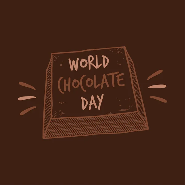 Día Mundial Del Chocolate Dibujado Mano Diseño Vectores Estilo — Vector de stock