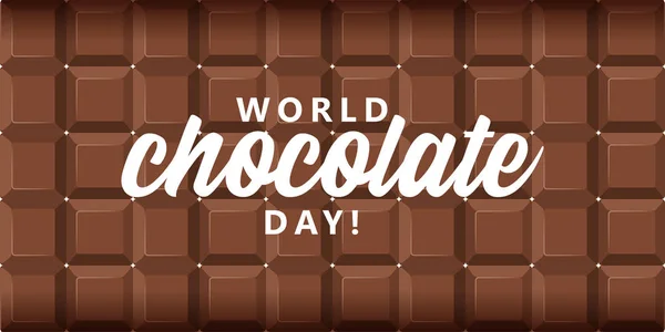 Feliz Dia Mundial Chocolate Com Barra Chocolate Wallpaper Banner Vector —  Vetores de Stock