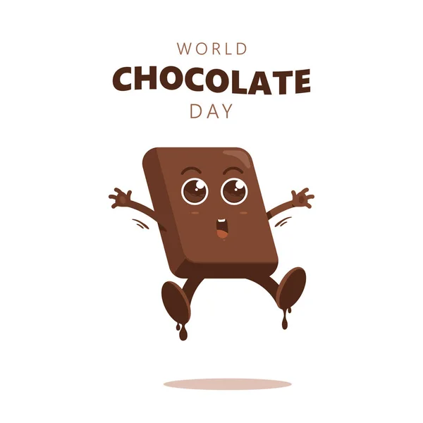 Щасливий День Шоколаду Милий Чарівний Мультфільм Ілюстрація — стоковий вектор