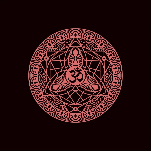 Dekorative Mandala Muster Mit Symbol Vektor Design Für Print Poster — Stockvektor