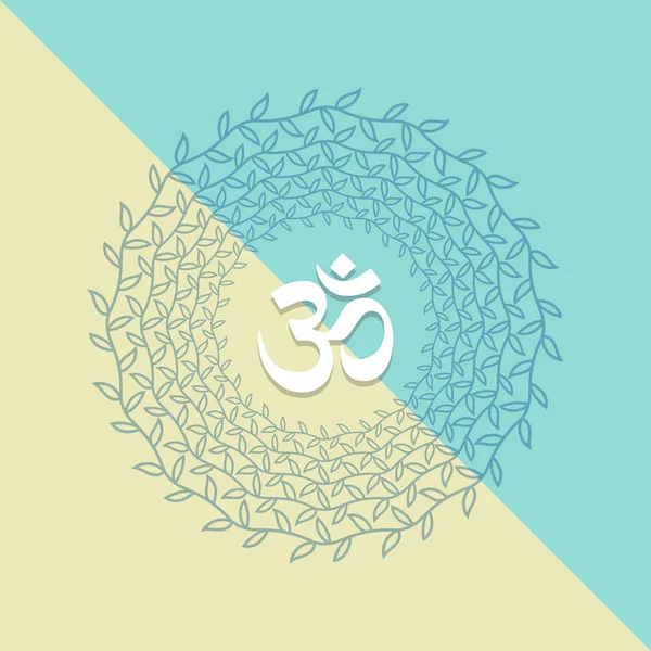 Mandala Floral Con Símbolo Diseño Vectorial — Vector de stock