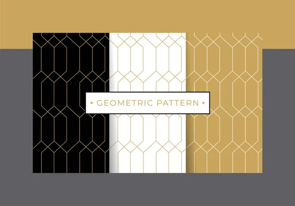 Gold Luxury Geometric Pattern Collection Set Vector Eps10 Editable — Stock Vector