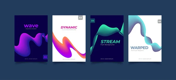 Dinamik soyut dalga deseni. Trendy kapak arka plan şablonu. El ilanı, poster, broşür, baskı tasarımı. Vektör eps 10