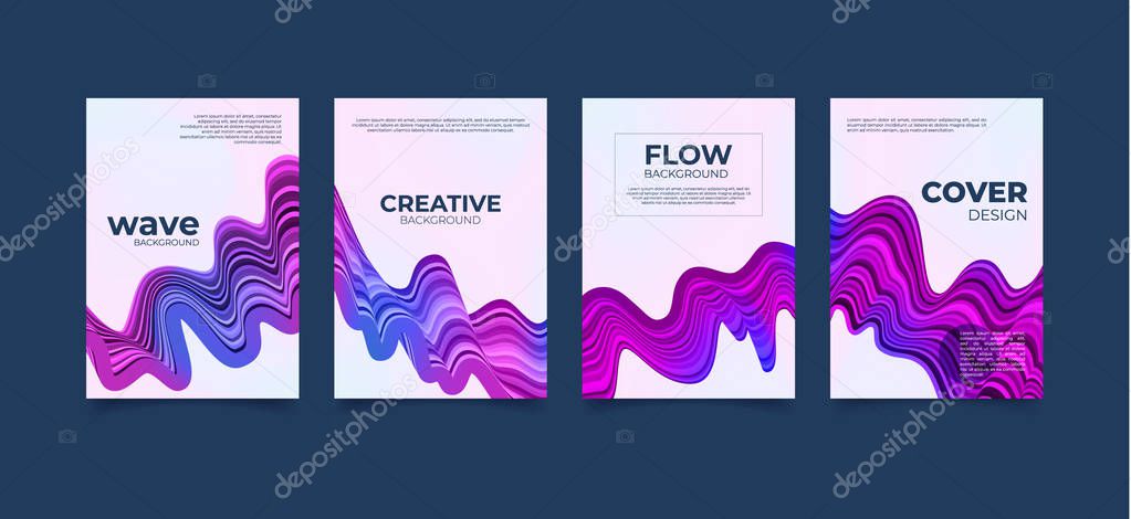 Cover background template with rainbow wave pattern. Flyer, poster, brochure. Vector eps 10 design